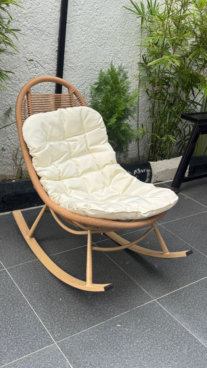 Rattan rocking lounge chair