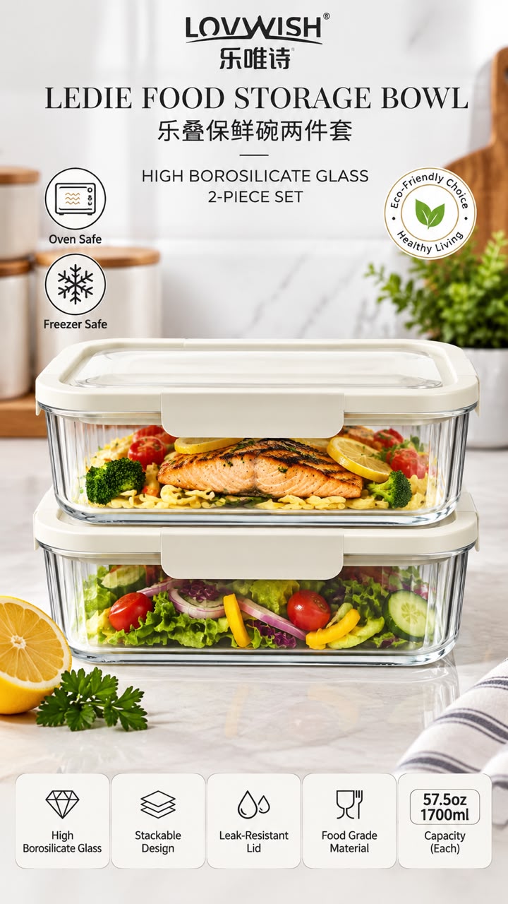 2 in 1 big food storage bowl