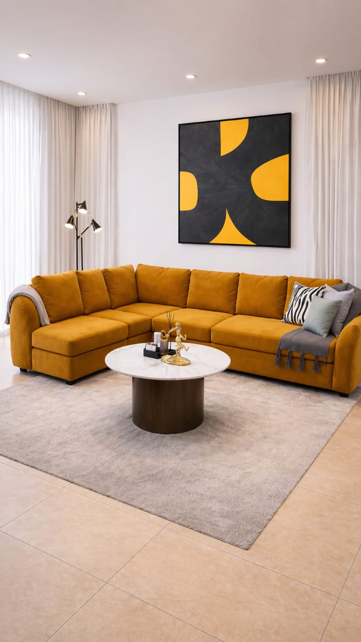 L shaped sofa set