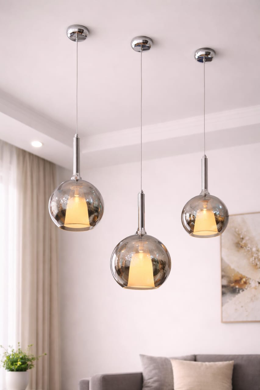 3 in 1 Silver Pendant light