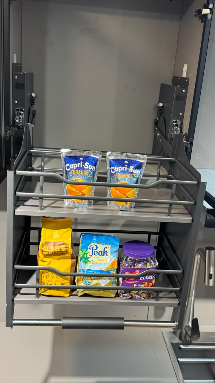 Kitchen Elevator pull down storage basket (wire design)