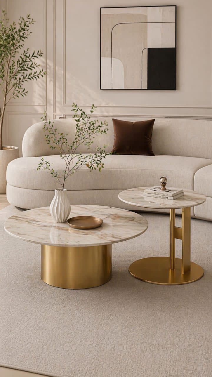 2 in 1 Coffee table Gold