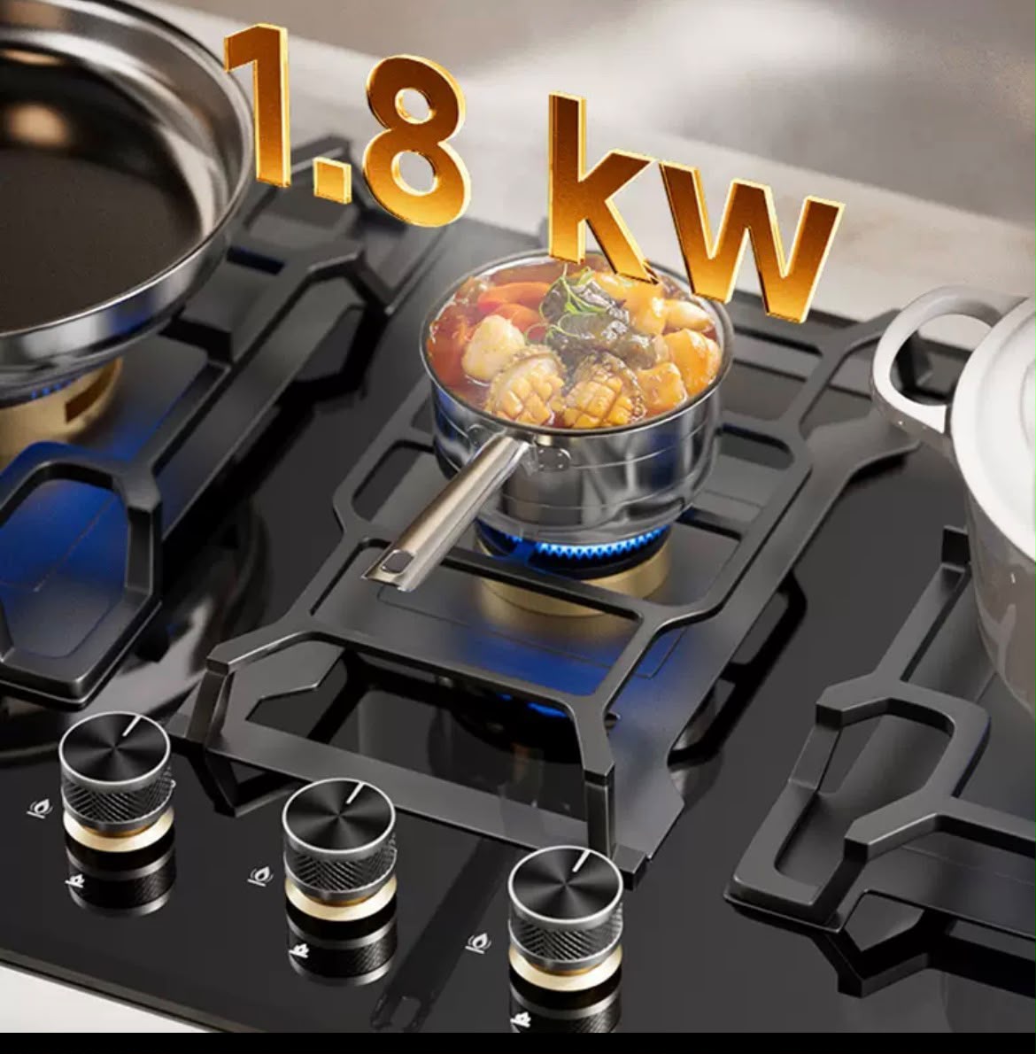 Built-in 3 burner cooker