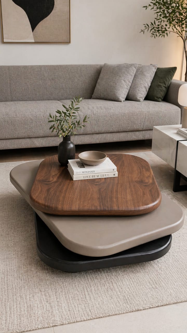 Swivel coffee table