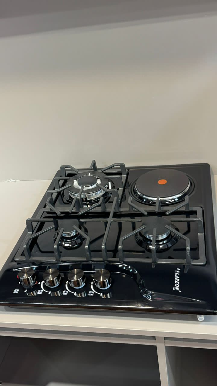 3 burner 1 electric stove inbuilt Gas Cooker